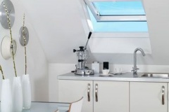 white-pleated-velux-blind-window-open