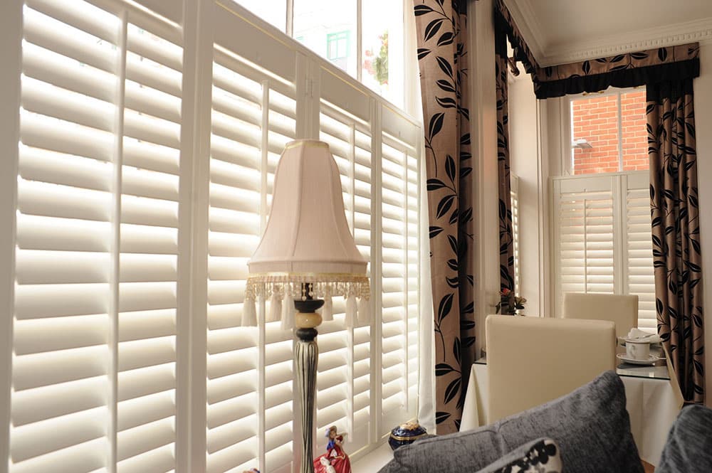 Living room window shutters