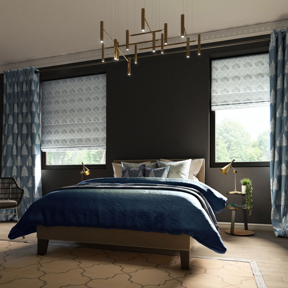 Soft Fabrics shown in Roman Blinds and Curtains