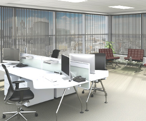 Office Blinds showing vertical custom blinds for our trade and commercial division